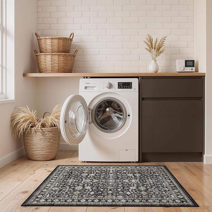 Grey Entry Door Mat 2x3 for Kitchen Bathroom | Non Slip;Machine Washable; - Image 4