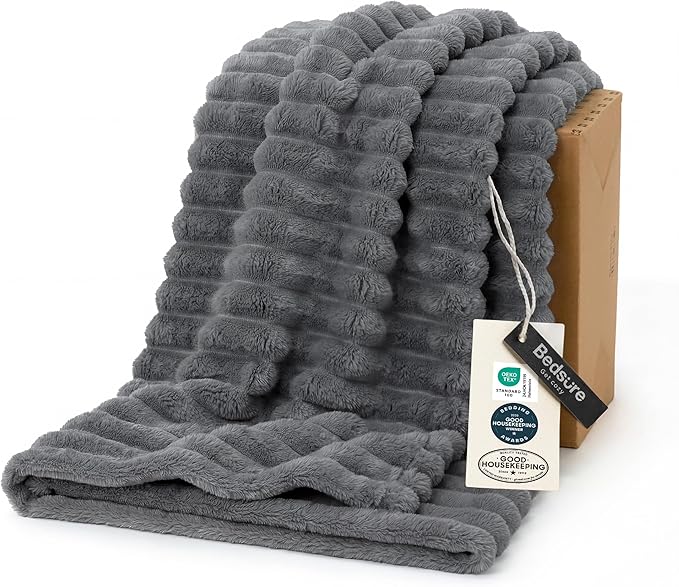 Bedsure Soft Twin Blanket for Bed Decor Gifts Frost Gray 60"x80" | Birthday by Unknown