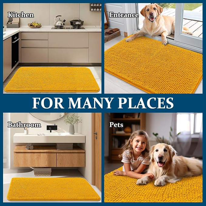 OLANLY Dog Door Mat for Muddy Paws 44x32, Super Absorbent Chenille Mud Mat | - Image 8