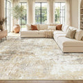 Washable Area Rugs 9'x12' Non-Slip Modern Abstract Soft by RELEANY