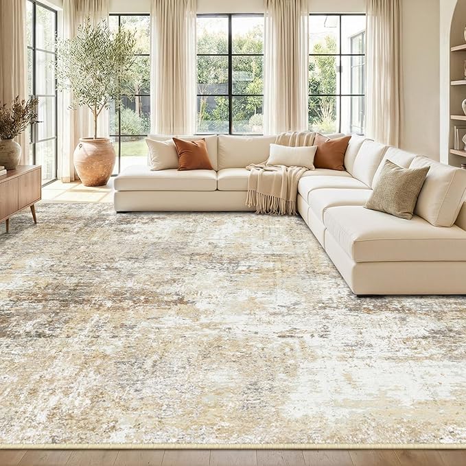 RELEANY Washable 9'x12' Abstract Area Rug by RELEANY