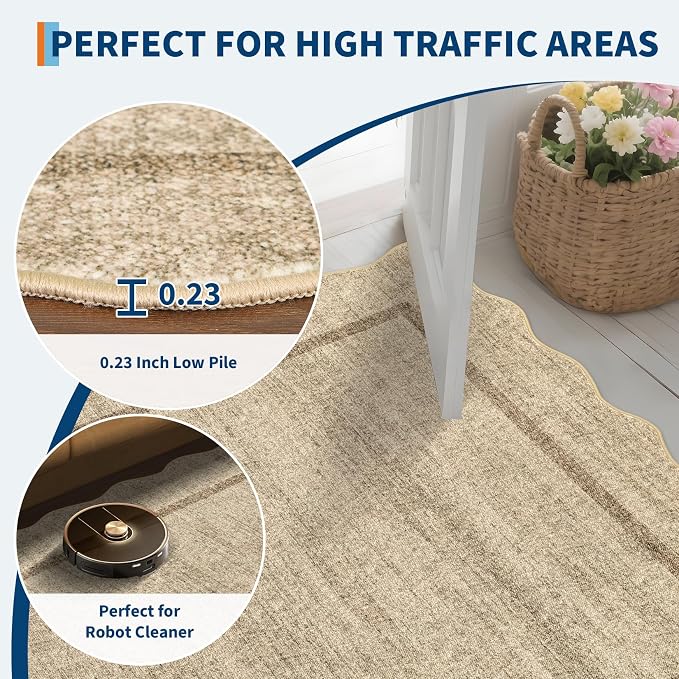 GarveeHome Scalloped Washable Rugs 8x10 Area Rugs - Image 8