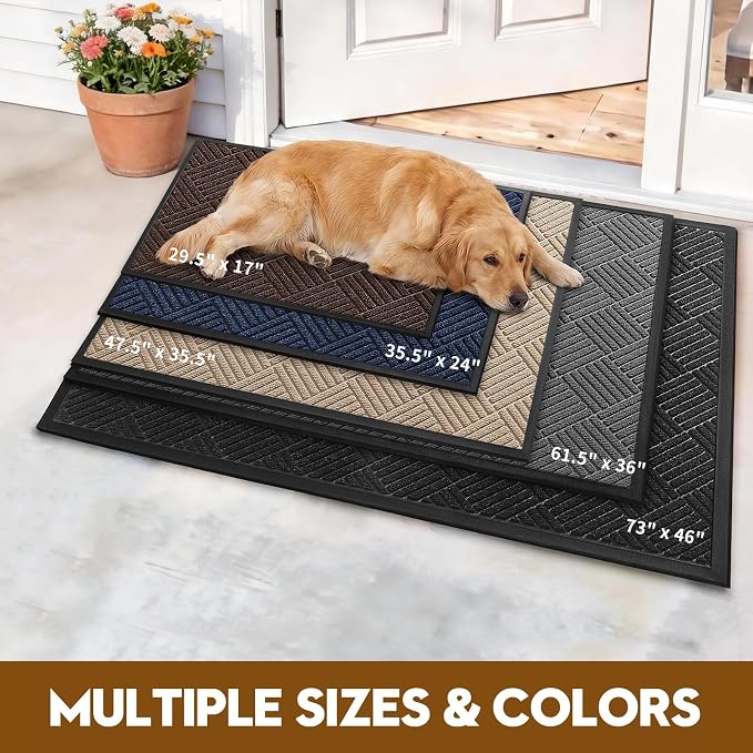 Front Door Mat, Heavy Duty Waterproof Doormat 29.5"x17", Stain Fade Resistant - Image 6