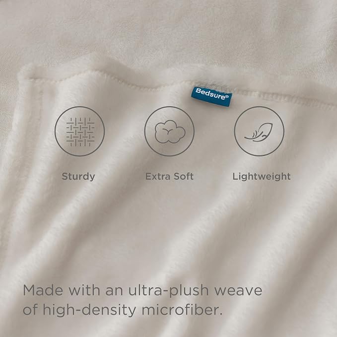 Bedsure Fleece Blanket Twin Blanket Linen - Image 3