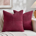Fancy Homi 2 Packs Burgundy Red Decorative Throw Pillow Covers 18x18 Inch by Fancy+Homi