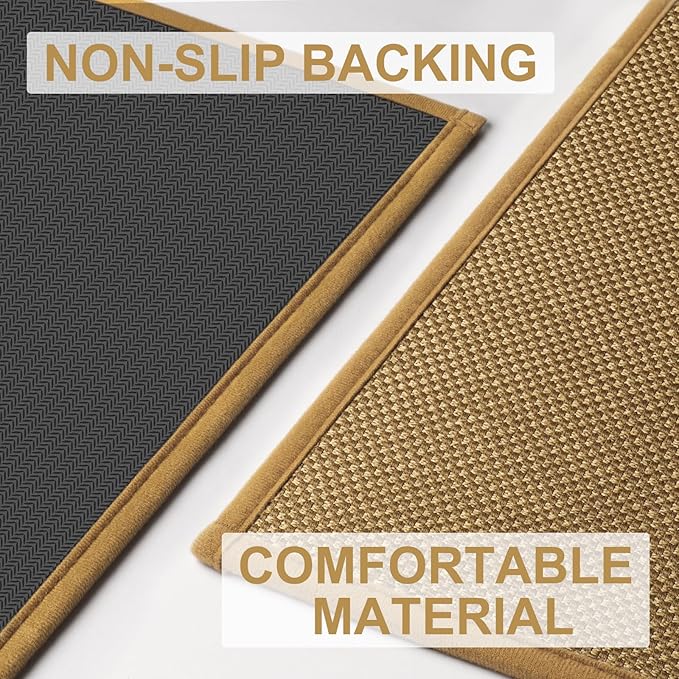 LEKEEPGO Door Mat 24"x47", Non Slip Door Mat Indoor Entrance, Rubber Backing Front Indoor Door mat Washable Absorbent Low-Profile Entryway Entry Resist Dirt Inside Door Mats, Light Brown