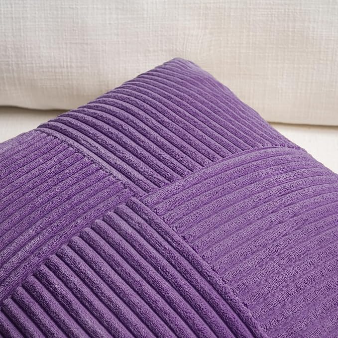 Fancy Homi 2 Packs Purple Lumbar Decorative Throw Pillow Covers 12x20 Inch - Image 3