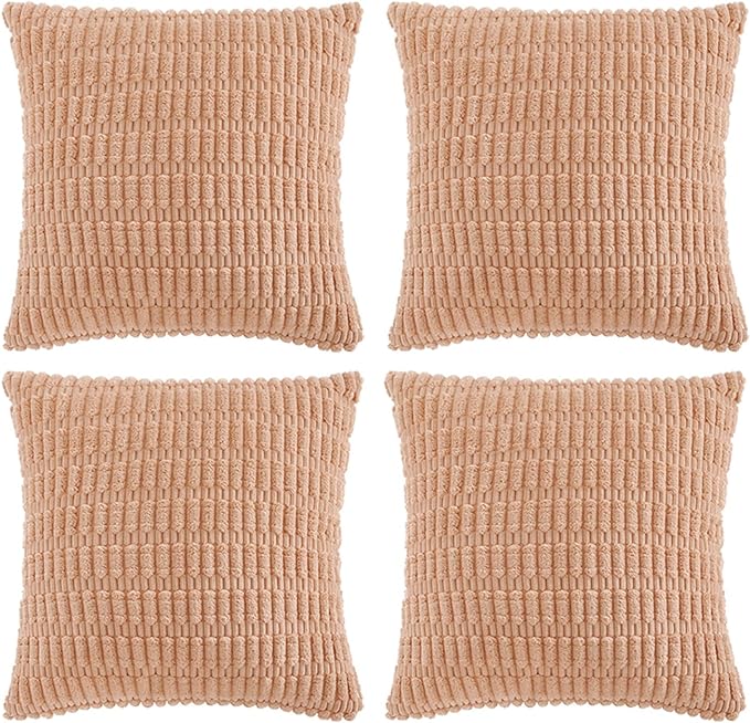 Fancy Homi 4 Packs Peach Decorative Throw Pillow Covers 24x24 Inch by Fancy+Homi