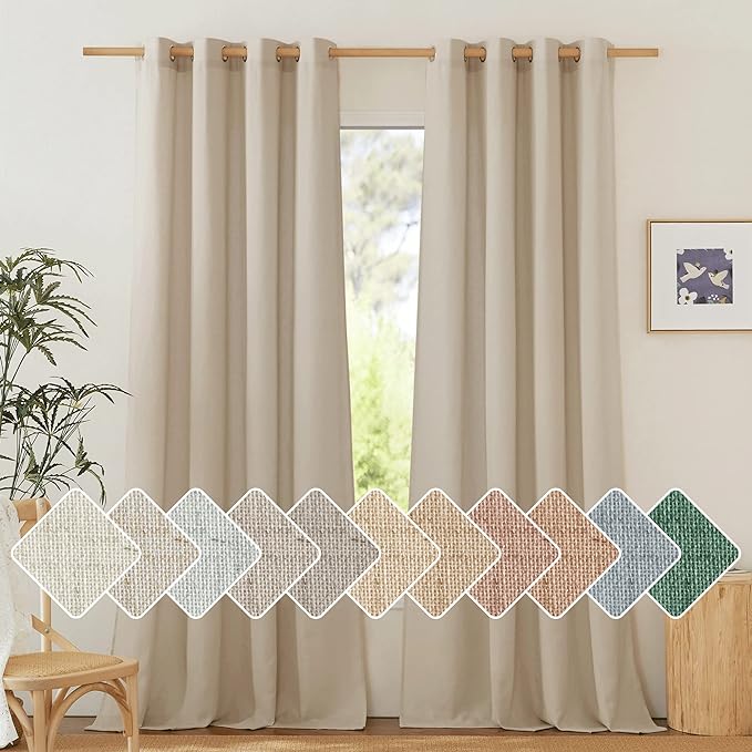 NICETOWN Thick Linen Curtains Privacy by NICETOWN