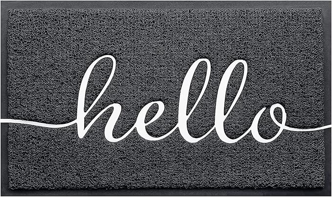 Black Door Mat Welcome Mats Outdoor Indoor Doormat by CozyBounty