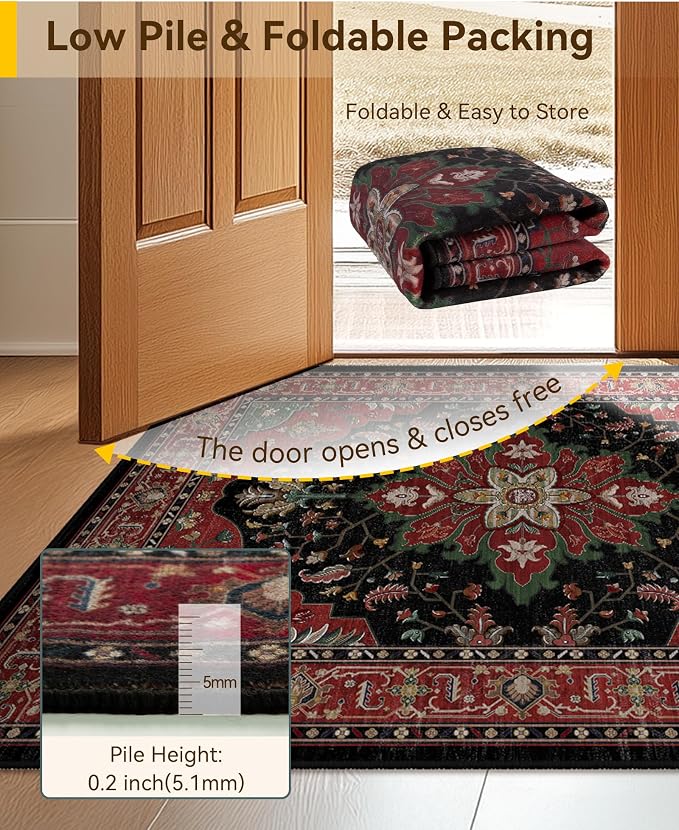 RELEANY Washable Area Rug, Runner 2'x5', Water Repellent, Pet Friendly - Image 5