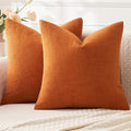 MIULEE Fall Orange Chenille Couch Throw Pillow Covers, 18x18 | Set of 2 by MIULEE