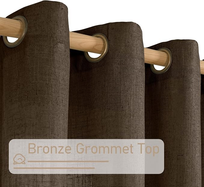 Dark Brown Sheer Linen Curtains - Image 4