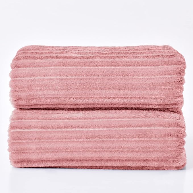 BEDELITE Fleece Throw Blanket for Couch – 3D Ribbed Jacquard Soft and Warm - Image 7