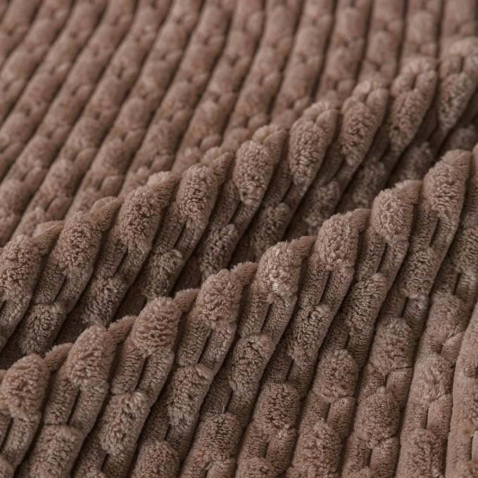 Set of 4 Light Brown Decorative Throw Pillow Covers 20x20 Inch Corduroy Pillow - Image 3
