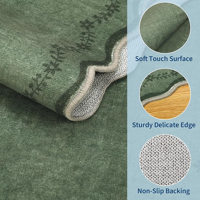 GarveeHome 6x9 Scalloped Area Rug Soft Washable Rug - Image 4