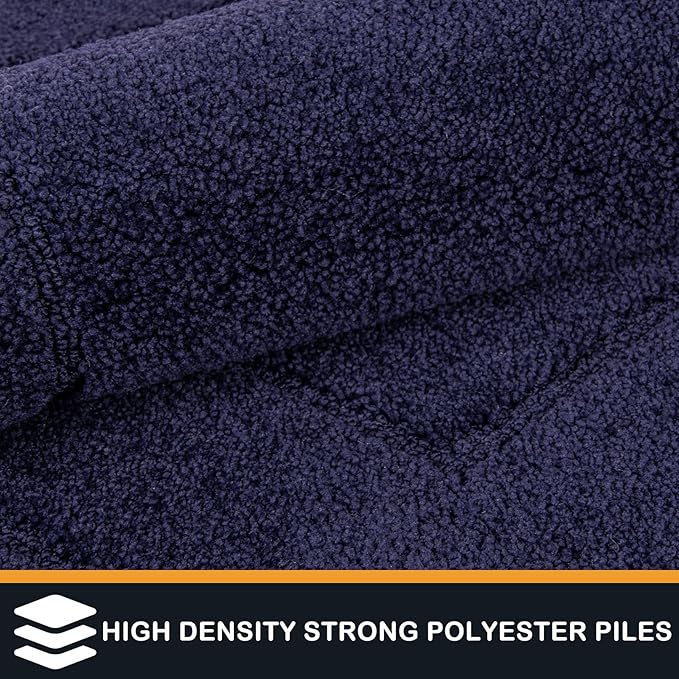 PURRUGS Dirt Trapping Door Mat 32" x 70", Non-Slip/Skid Machine Washable Entryway Rug, Dog Doormat, Super Absorbent Welcome Mat for Muddy Wet Shoes and Paws, Navy Blue