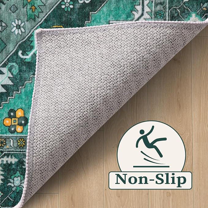 SERISSA 5ft Washable Non Slip Round Boho Area Rug - Image 4