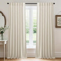 RYB HOME Farmhouse Boho Linen Sheer Curtains 90 inches Long by RYBHOME