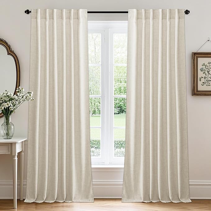 RYB HOME Extra Long Linen Curtains by RYBHOME