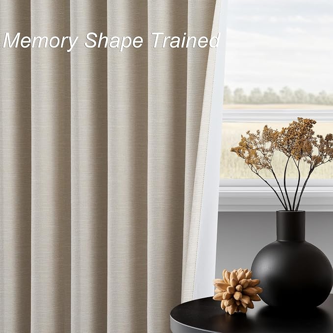 Topfinel Beige 90 Inch Thermal Blackout Curtains - Image 4