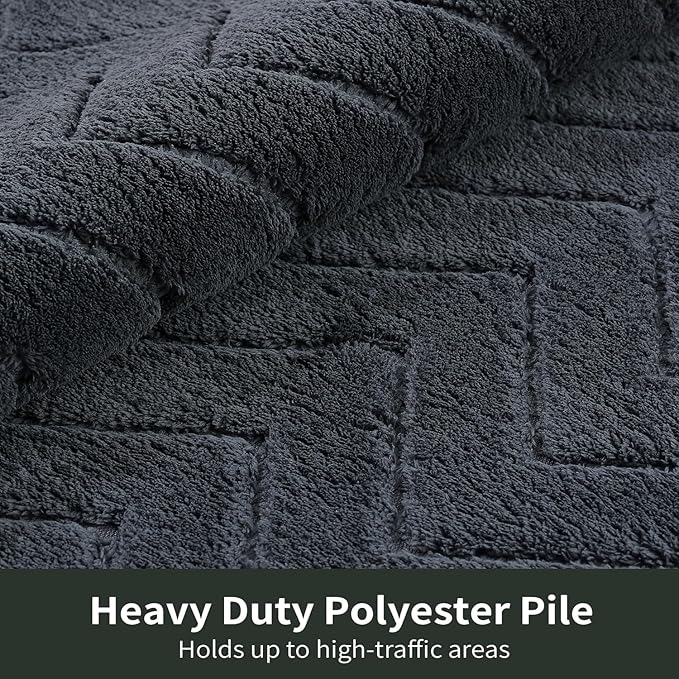 Stiio Dirt Trapper Door Mat 24x35.5 Inches, Front Doormat Indoor Outdoor Entrance Low Pile, All-Season, All-Weather Absorbent Entry Rug, Washable Non Slip Rug for Entryway, Dark Grey