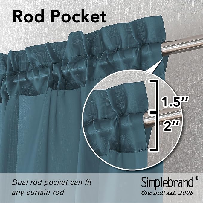 Simplebrand Dusty Blue Valances 14 Inches Long - Image 2
