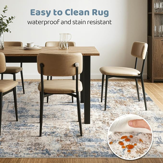 LOONGRUG 10x13 Area Rug Washable Large Neutral Modern Living Room Rug | - Image 6
