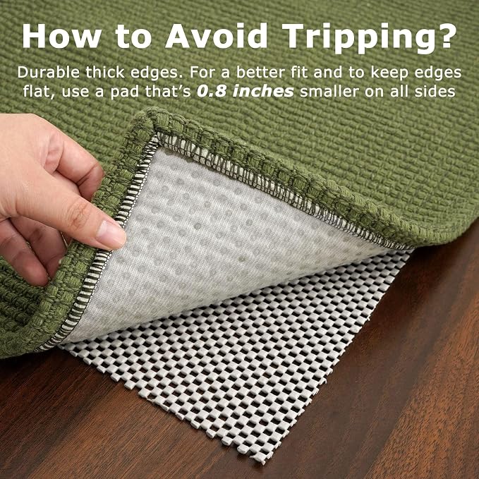 KOZYFLY Washable Area Rug 4x6 ft Non Slip Rubber Backed Living Room Rugs - Image 5