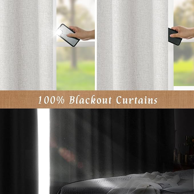 40 Inch Linen Blackout Curtains - Image 3