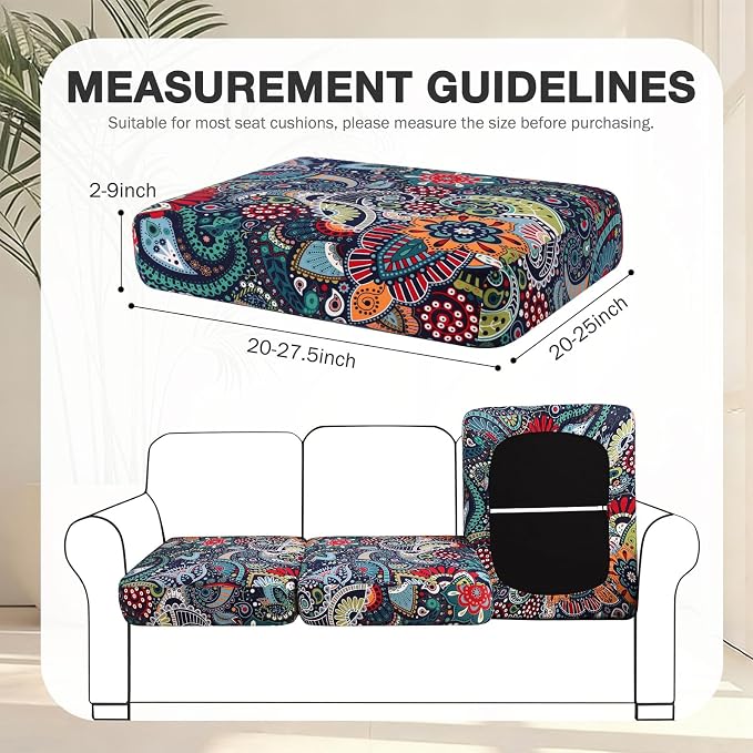 hyha 14Pcs Patio Cushion Covers, Stretch Outdoor Couch Cushion Covers - Image 2