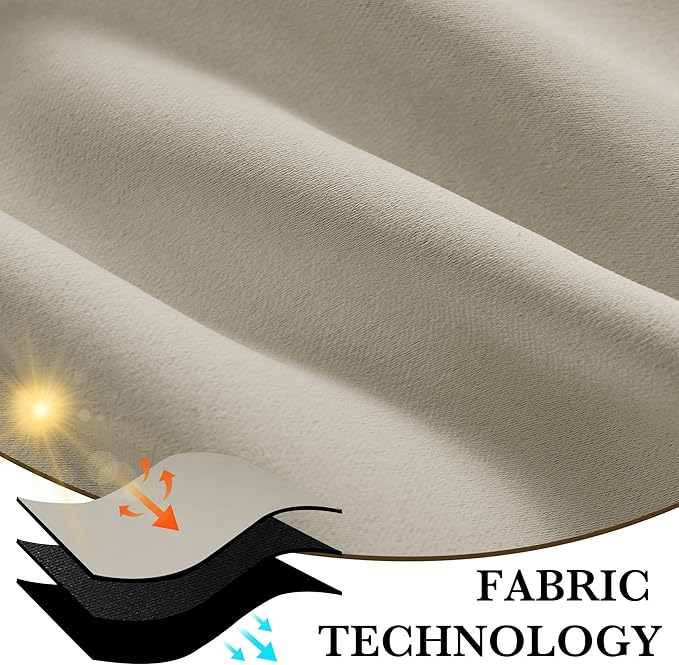 RYB HOME 100% Blackout Basement Curtains 36 inches Long, Heat & UV Blocking - Image 7