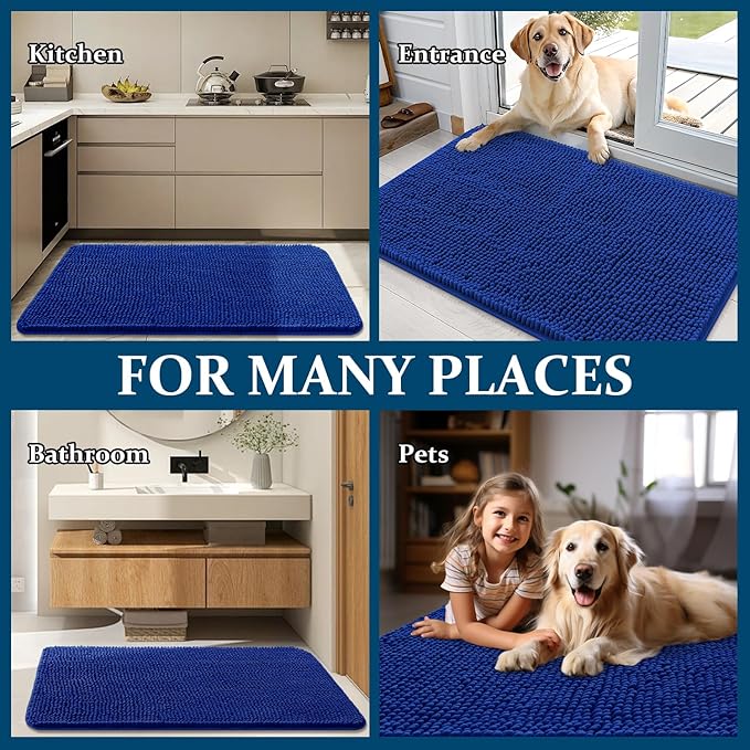 OLANLY Dog Door Mat for Muddy Paws 30x20, Super Absorbent Chenille Mud Mat | - Image 8