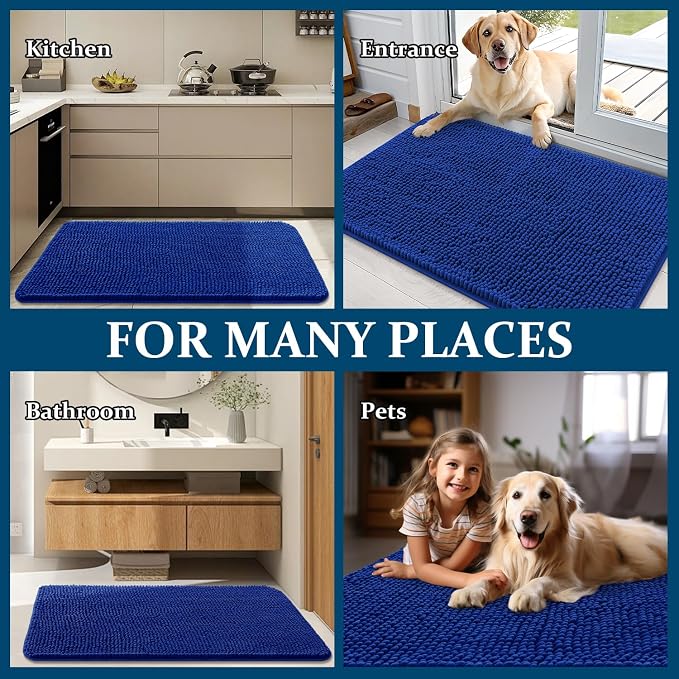 OLANLY Dog Door Mat for Muddy Paws 32x20, Super Absorbent Chenille Mud Mat | - Image 8
