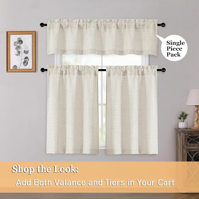 OWENIE Natural Valances for Windows 1 Pcs 22 Inch Length, Light Filtering - Image 6