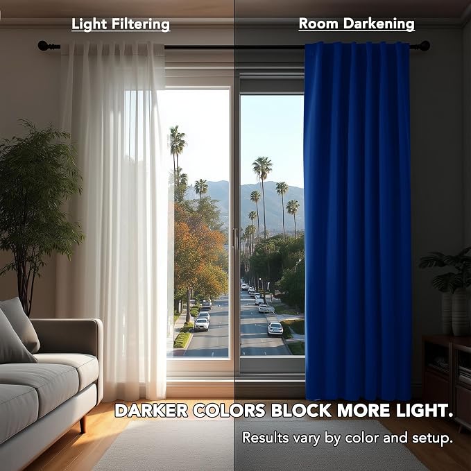 Deconovo Blackout Curtains Back Tab and Rod Pocket Thermal Insulated Room - Image 3
