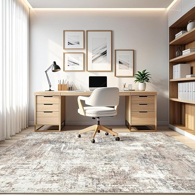 LOONGRUG 10x13 Area Rug Washable Large Neutral Modern Living Room Rug | - Image 8