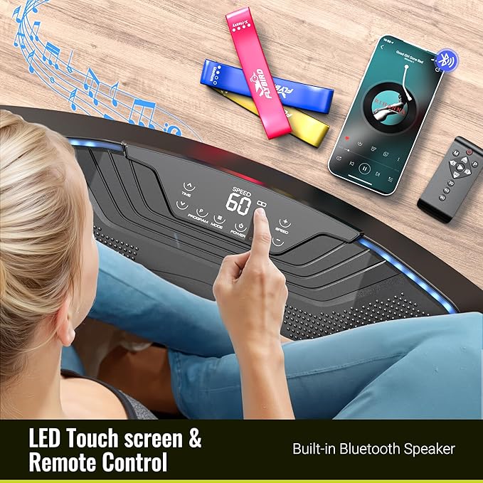 FLYBIRD 4D Vibration Plate 500 LBS Capacity, Oscillation, Linear, Pulsation Vibration Plate Exercise Machine, Triple Motors Vibration Plate for Bone Density Building & Lymphatic Drainage