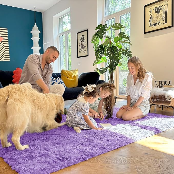 OLANLY Area Rugs for Living Room Bedroom, Machine Washable 4x5.9 ft Soft Fluffy - Image 8