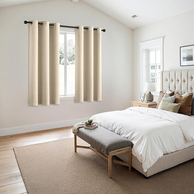 MIULEE Blackout Curtains for Bedroom 2 Panels 40 x 63 Inch Long Cream Beige | - Image 6