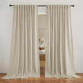 RYB HOME Linen Sheer Curtains 84 inches Length, Glare Light Filter Privacy by RYBHOME