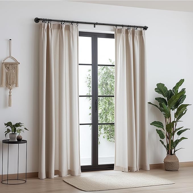 Zeerobee Curtain Rods for Windows 48 to 84, 1 Inch Industrial Wrap Around Black - Image 2