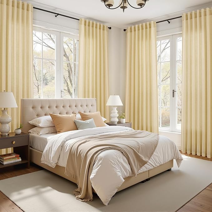 Cream Yellow Curtains 108 Inches Long - Image 8
