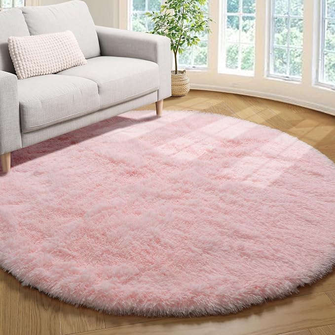 ONASAR Light Pink Round Area Rugs 4ft - Image 9