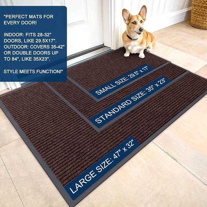 OLANLY Front Door Mat 59x34, Waterproof Heavy-Duty Indoor Outdoor Doormat | - Image 2