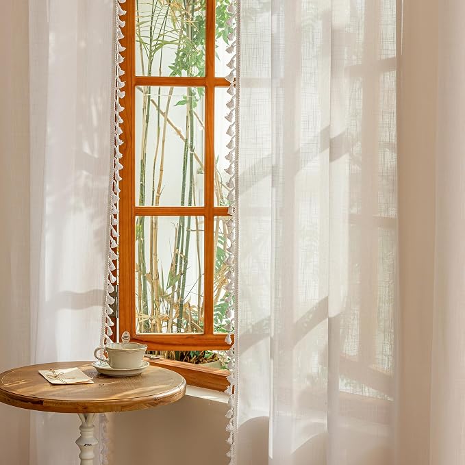 MYSKY HOME 84 inches Length White Curtains - Image 6