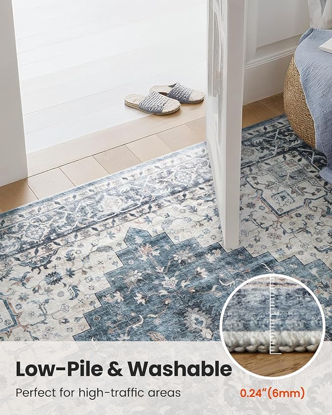 AMADA HOMEFURNISHING 2x4 Washable Area Rug, Low-Profile Entryway Rug - Image 7