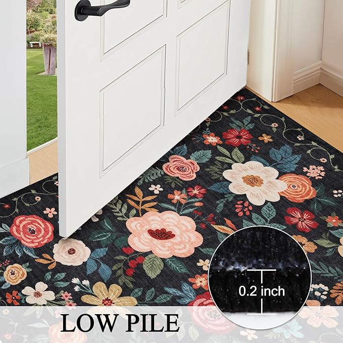 DUKINO 2.6x10 Runner Rug for Hallway, Washable Kitchen Rugs Non Slip, Low Pile - Image 8