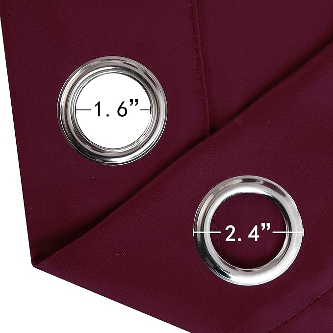 LEMOMO Blackout Curtains 66 x 95 inch/Burgundy Red Curtains Set of 2 - Image 6