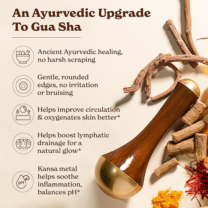 Kansa Wand Facial Massage Tool| for Radiant Skin & Lymphatic Drainage| Detoxifies Skin, Balances PH & Gives Sculpted Face